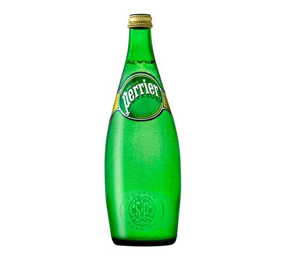 Perrier mineral water 750ml glass bottle