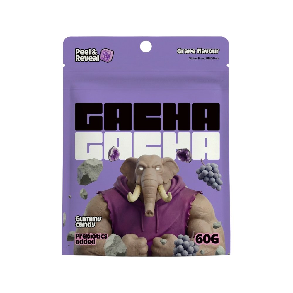 Gacha Gacha Peeled Gummy Candy with Prebiotics Grape flavour 60g wholesale product