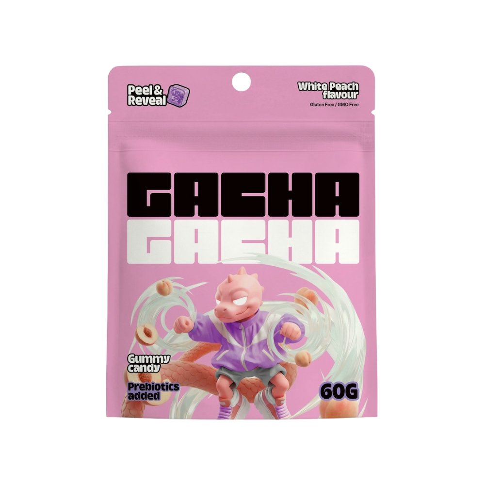 Gacha Gacha Peeled Gummy Candy with Prebiotics White Peach flavour 60g wholesale product